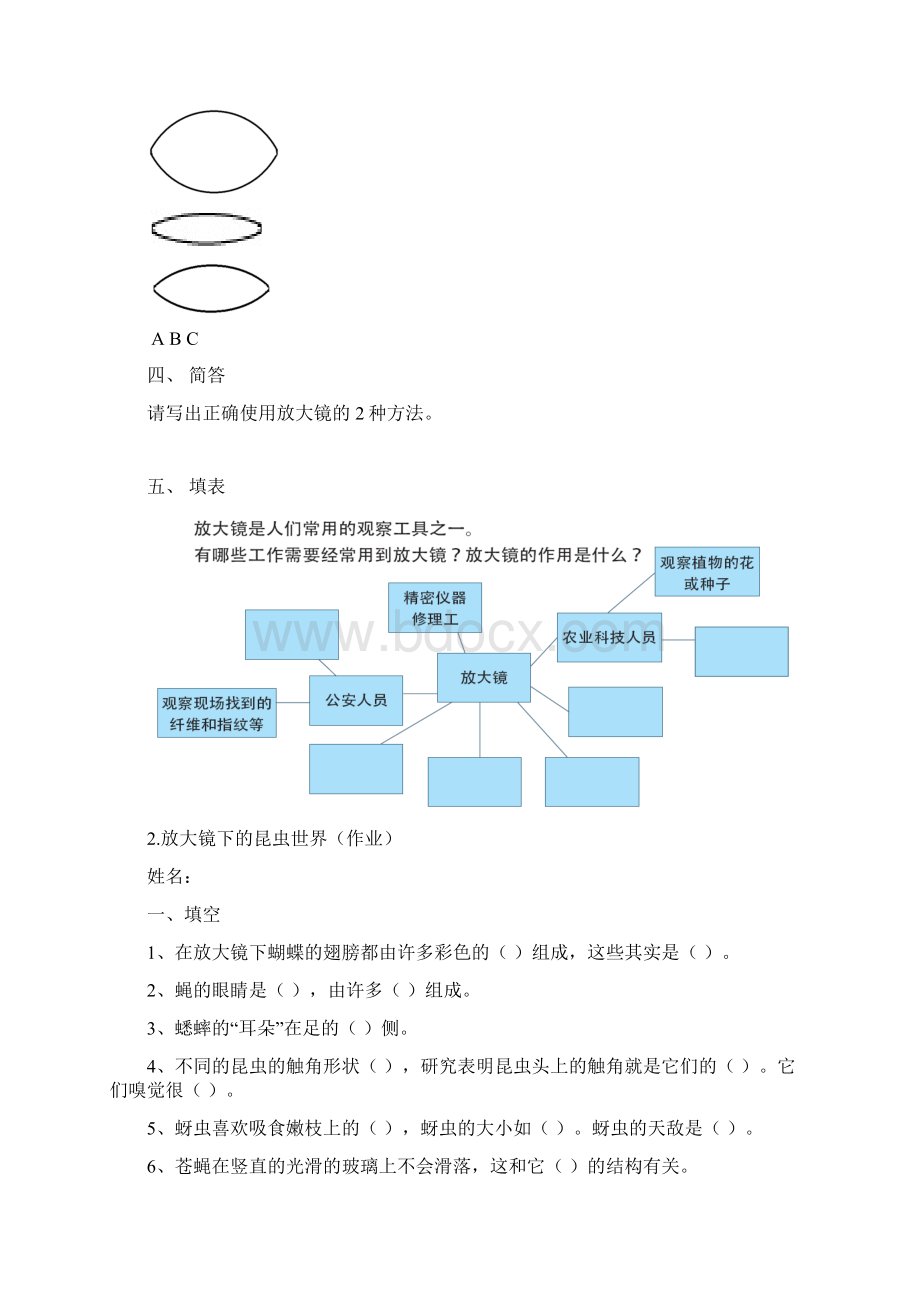 教科版小学科学六年级下册第一单元各课练习题.docx_第2页