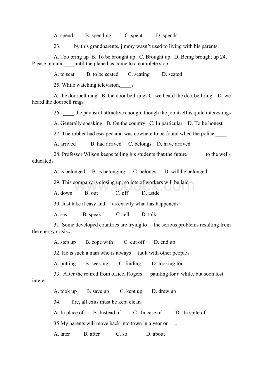 北京区成人本科学位英语统考考试真题.docx_第2页