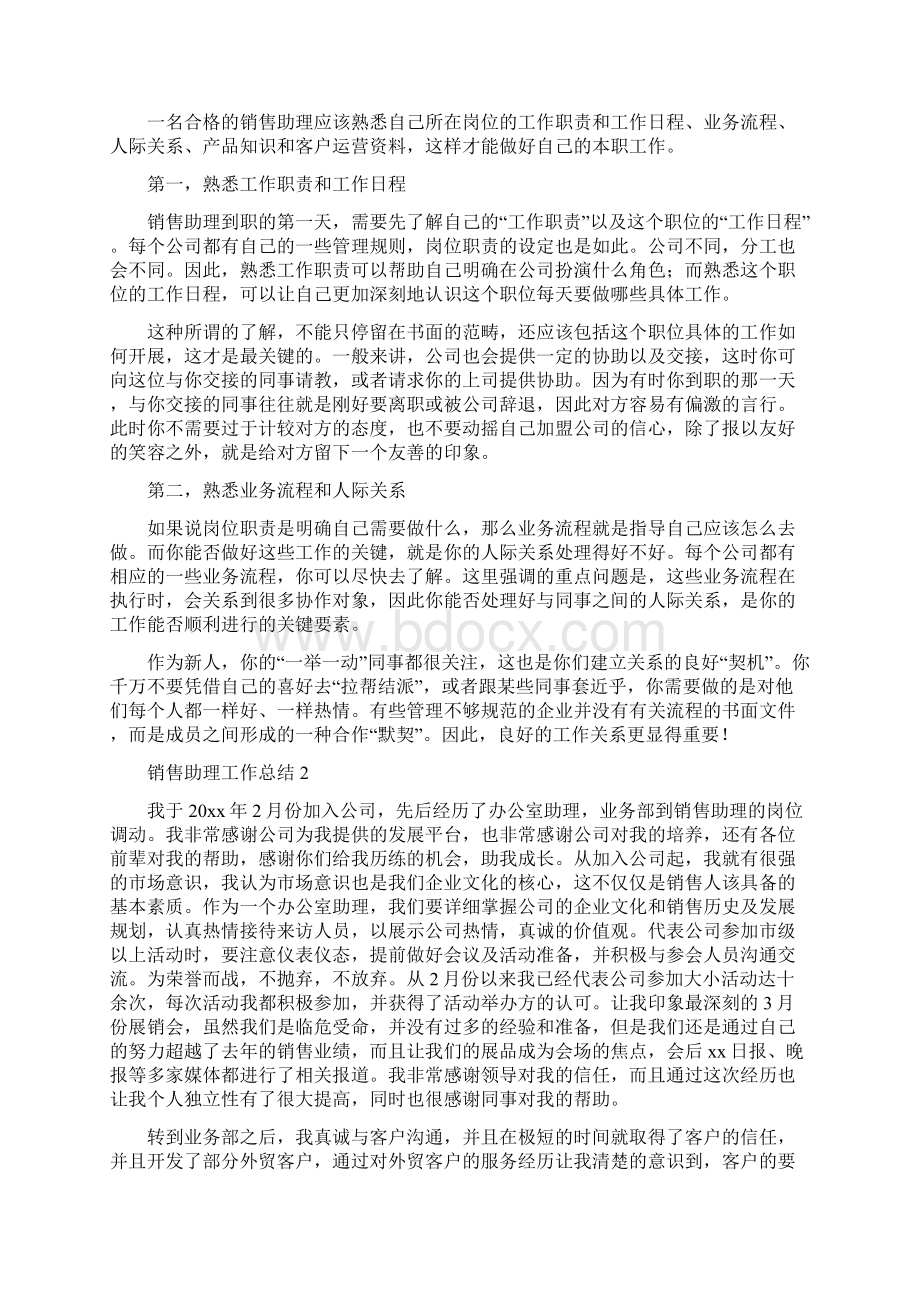 销售助理工作总结.docx_第2页