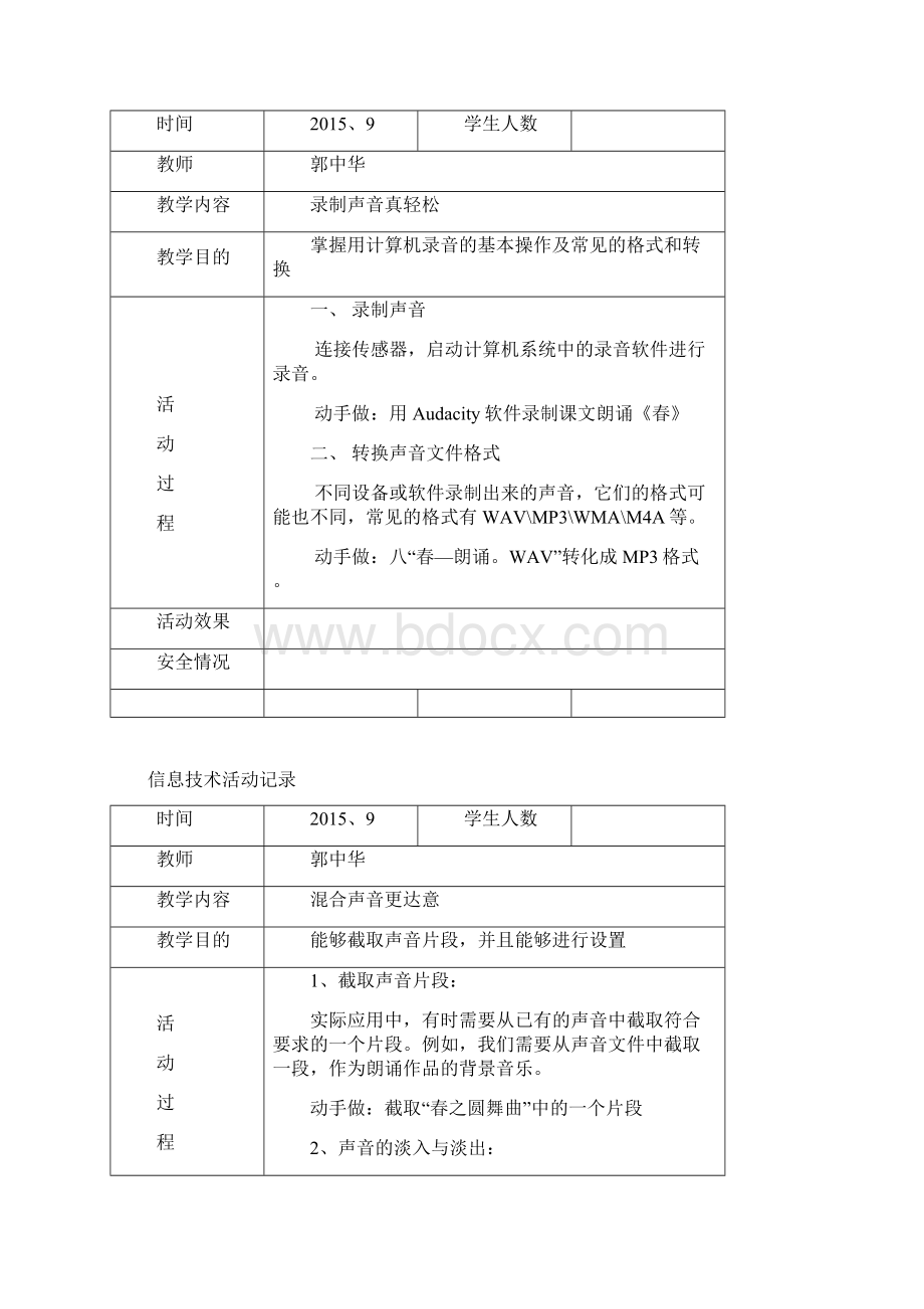 小学6信息技术活动记录模板.docx_第2页