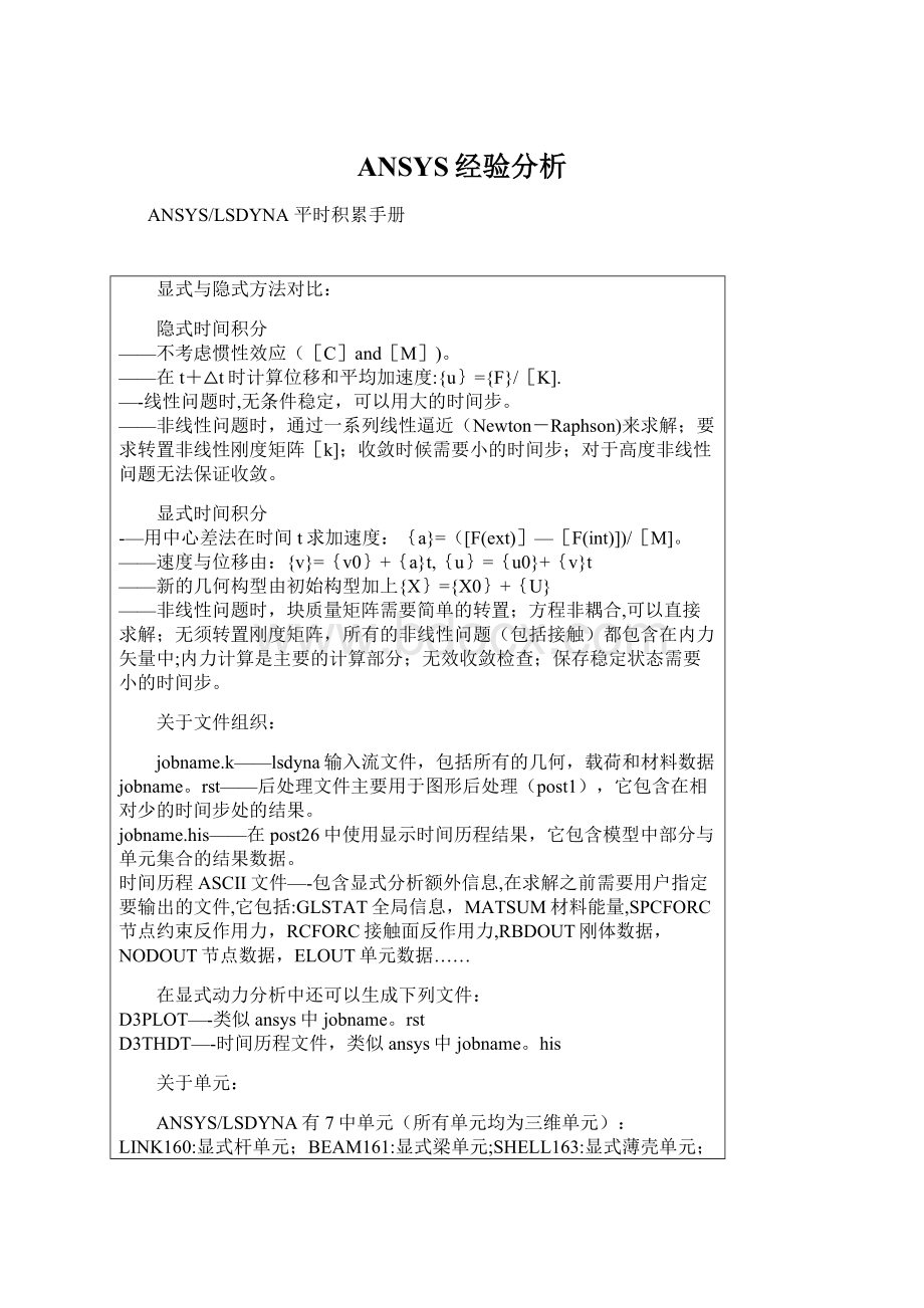 ANSYS经验分析Word格式文档下载.docx