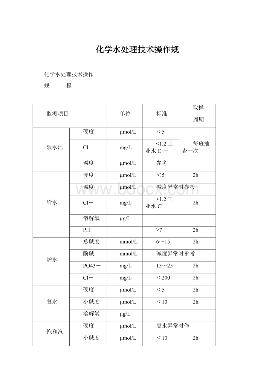 化学水处理技术操作规.docx_第1页