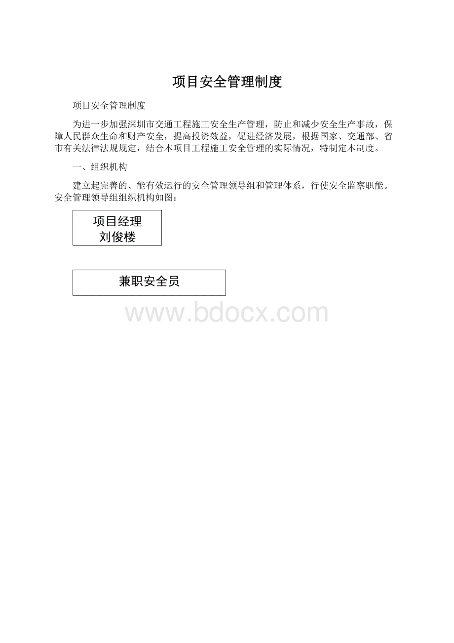 项目安全管理制度Word文档下载推荐.docx