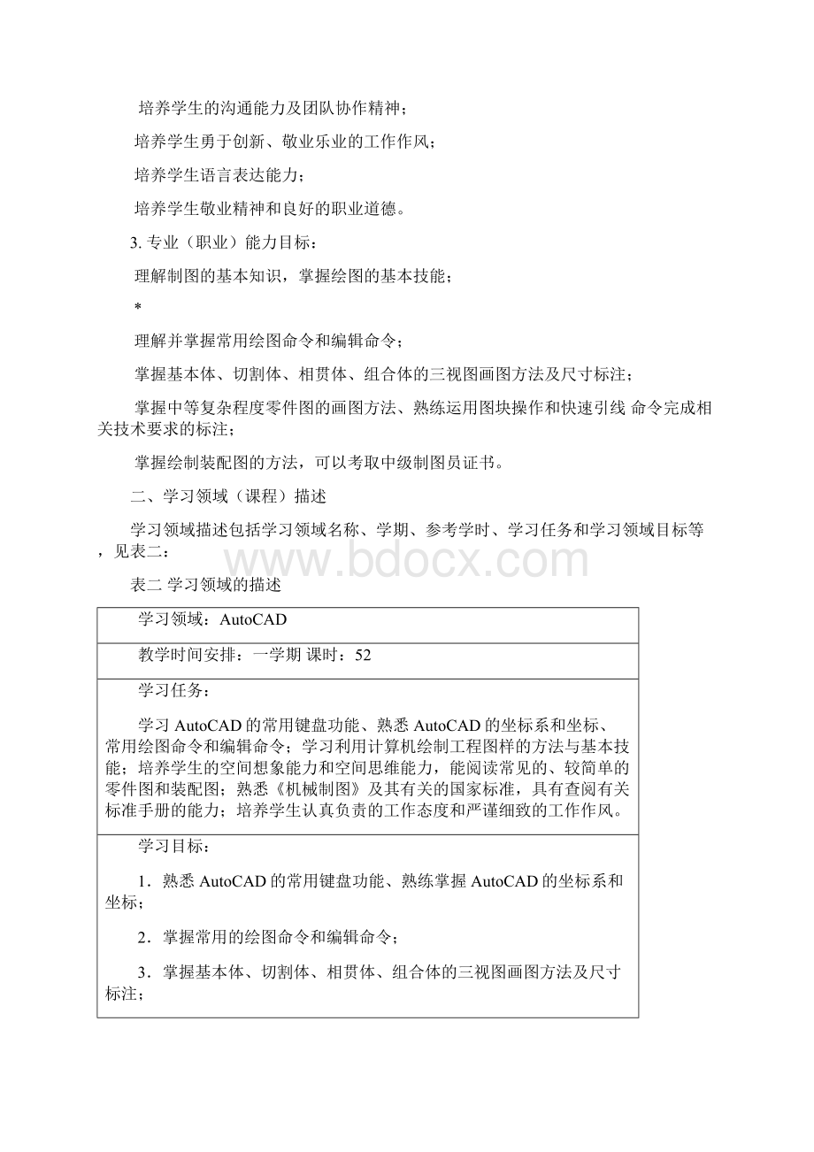 AutoCAD课程标准Word文件下载.docx_第2页