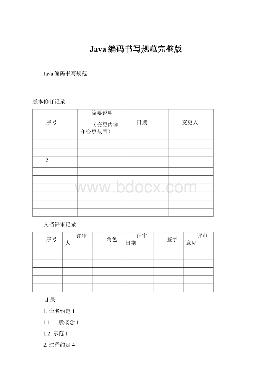 Java编码书写规范完整版Word文件下载.docx_第1页