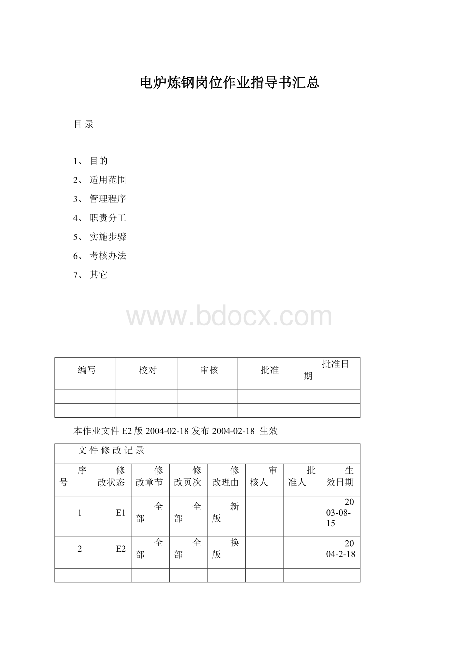 电炉炼钢岗位作业指导书汇总.docx