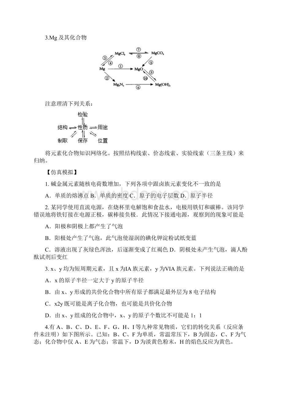 高中化学论文三轮复习指导纲要2常见元素的单质及其重要化合物Word文件下载.docx_第3页