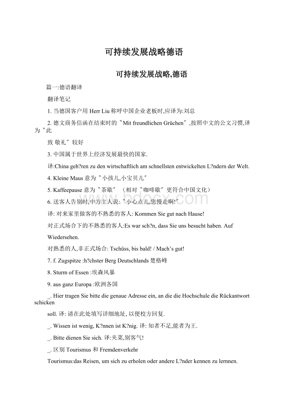 可持续发展战略德语Word文档下载推荐.docx