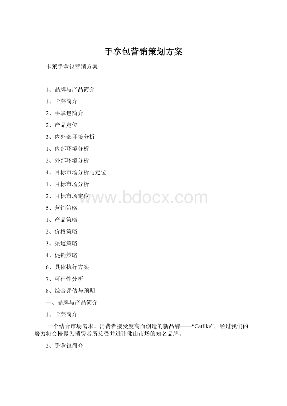 手拿包营销策划方案Word格式.docx