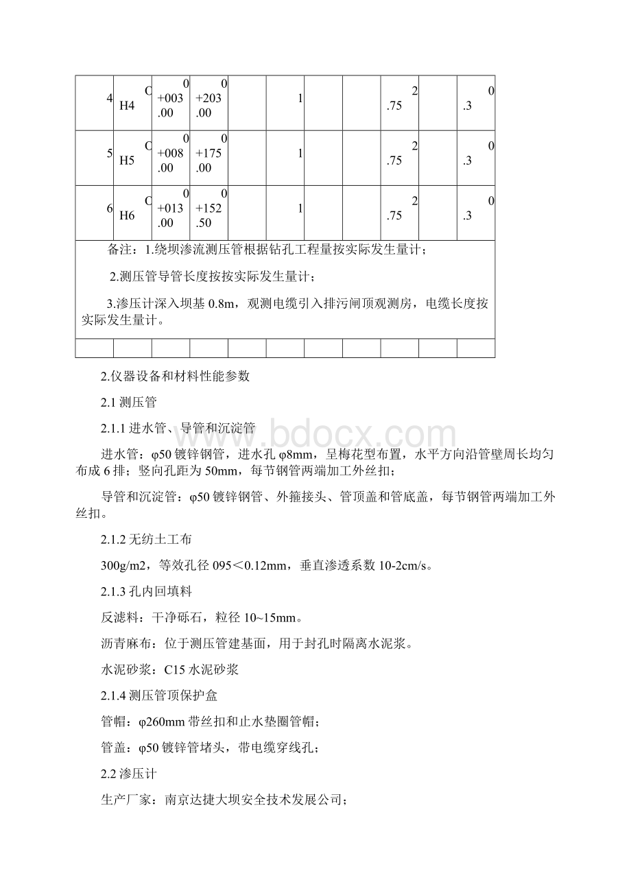 渗 压计及测压管施工方案Word文件下载.docx_第3页