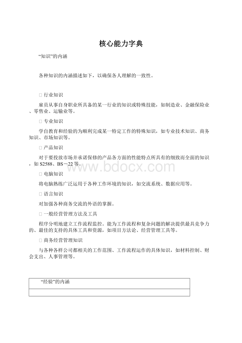 核心能力字典Word文档下载推荐.docx