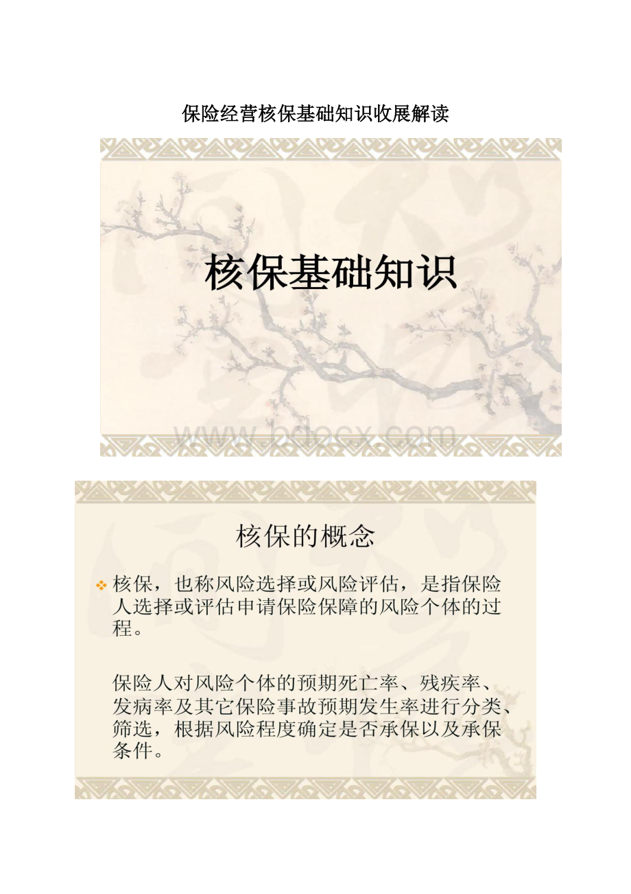 保险经营核保基础知识收展解读.docx