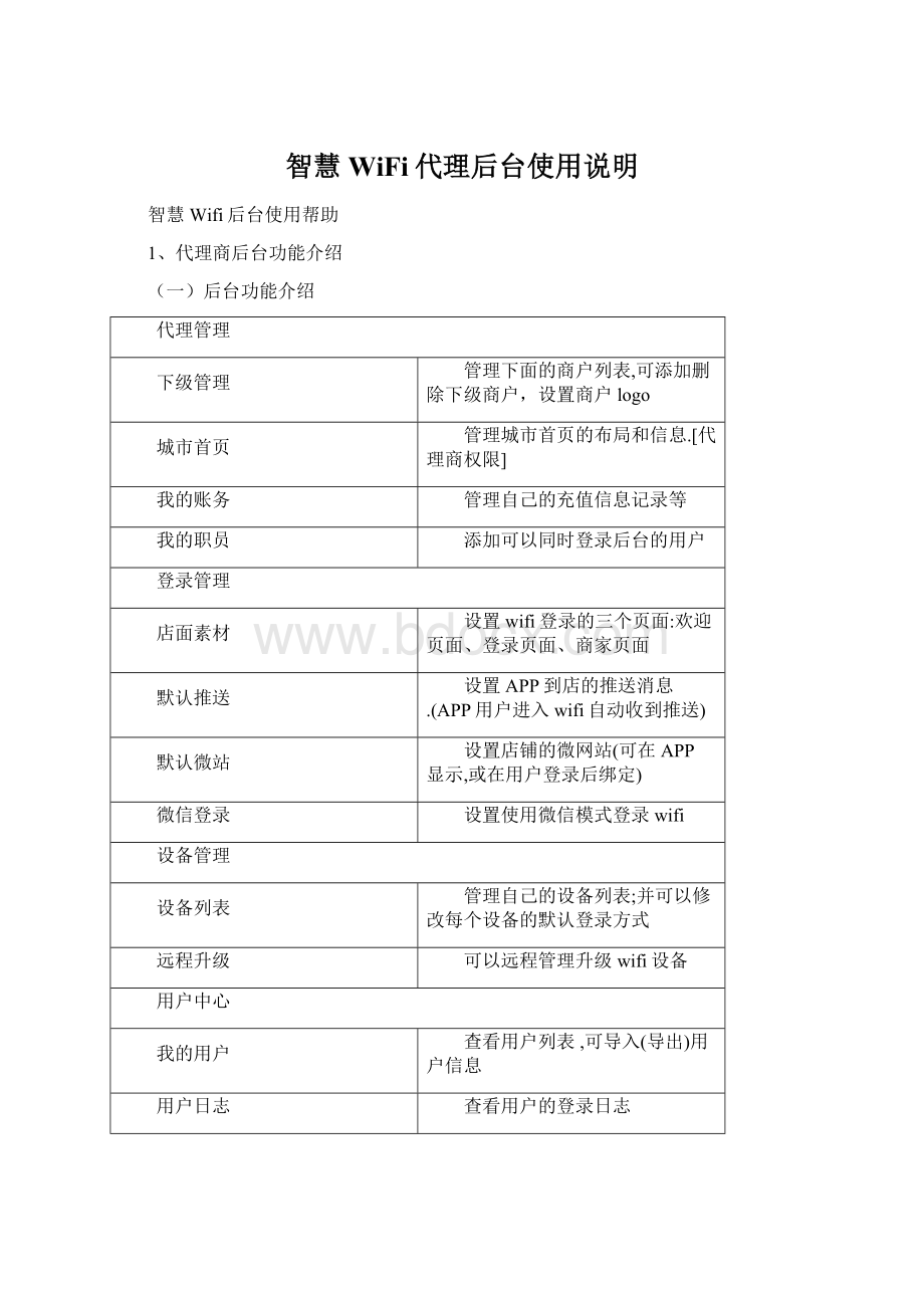 智慧WiFi代理后台使用说明.docx