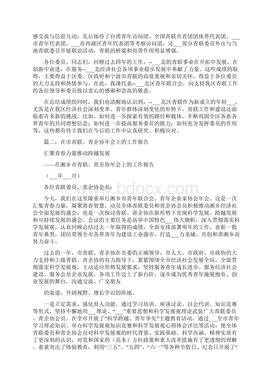 在全市青联联合会全体会议上的工作报告.docx_第3页