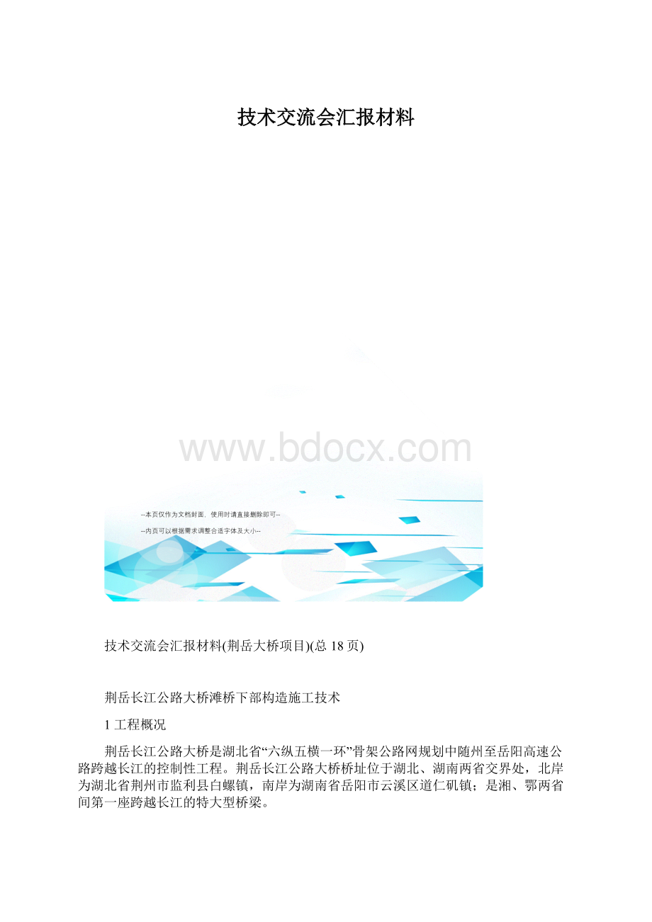 技术交流会汇报材料Word格式.docx