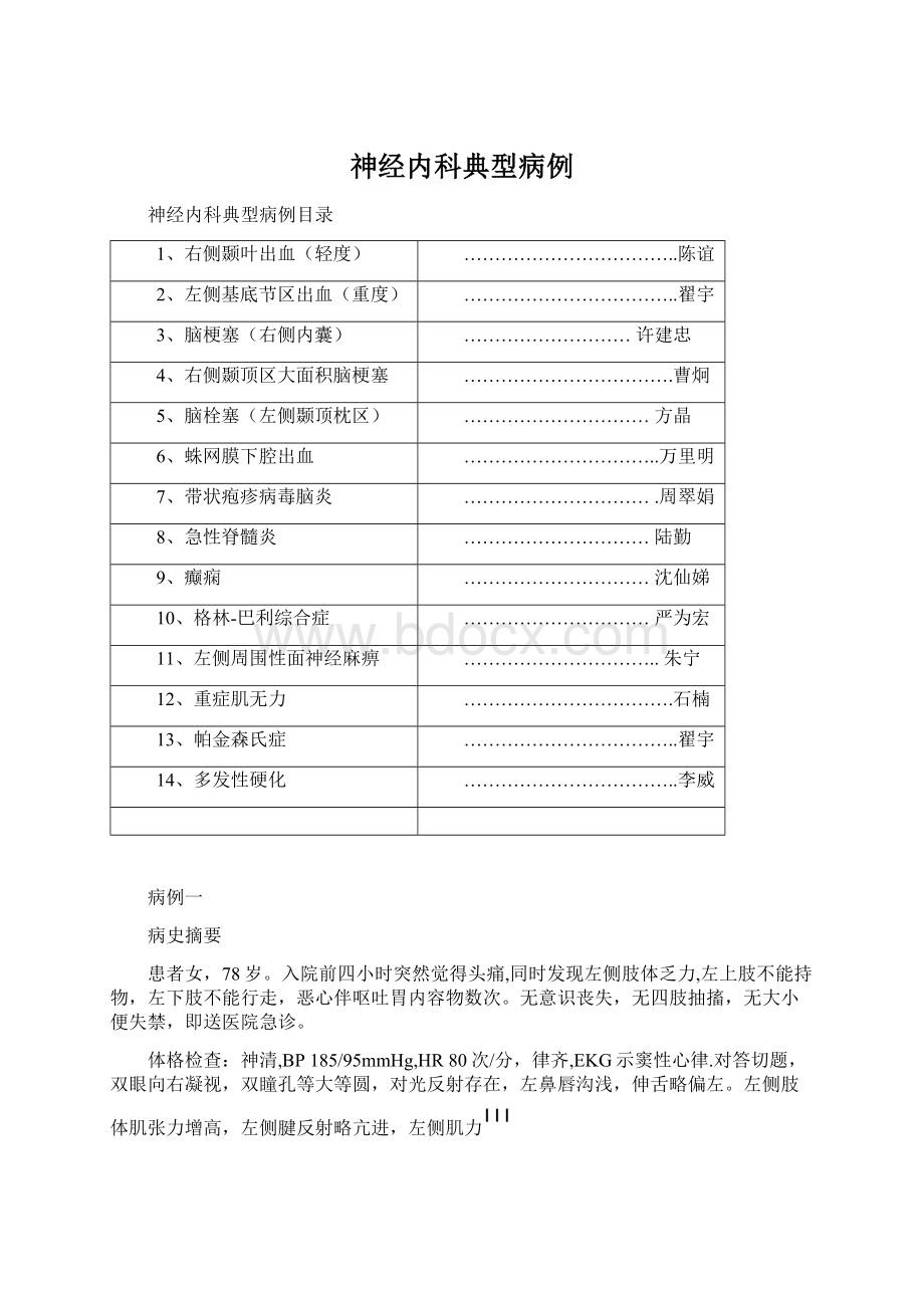 神经内科典型病例Word文档格式.docx_第1页