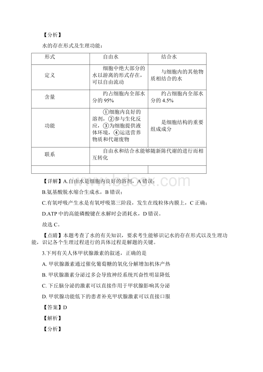 届四川省广安遂宁资阳雅安广元眉山六市高三一模考试理综生物试题 解析版Word文件下载.docx_第2页