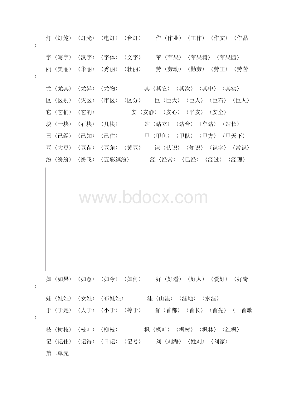 二年级上册语文生字组词大全.docx_第2页