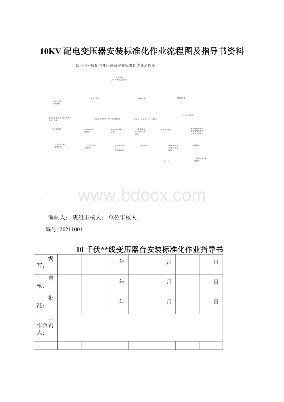 10KV配电变压器安装标准化作业流程图及指导书资料.docx