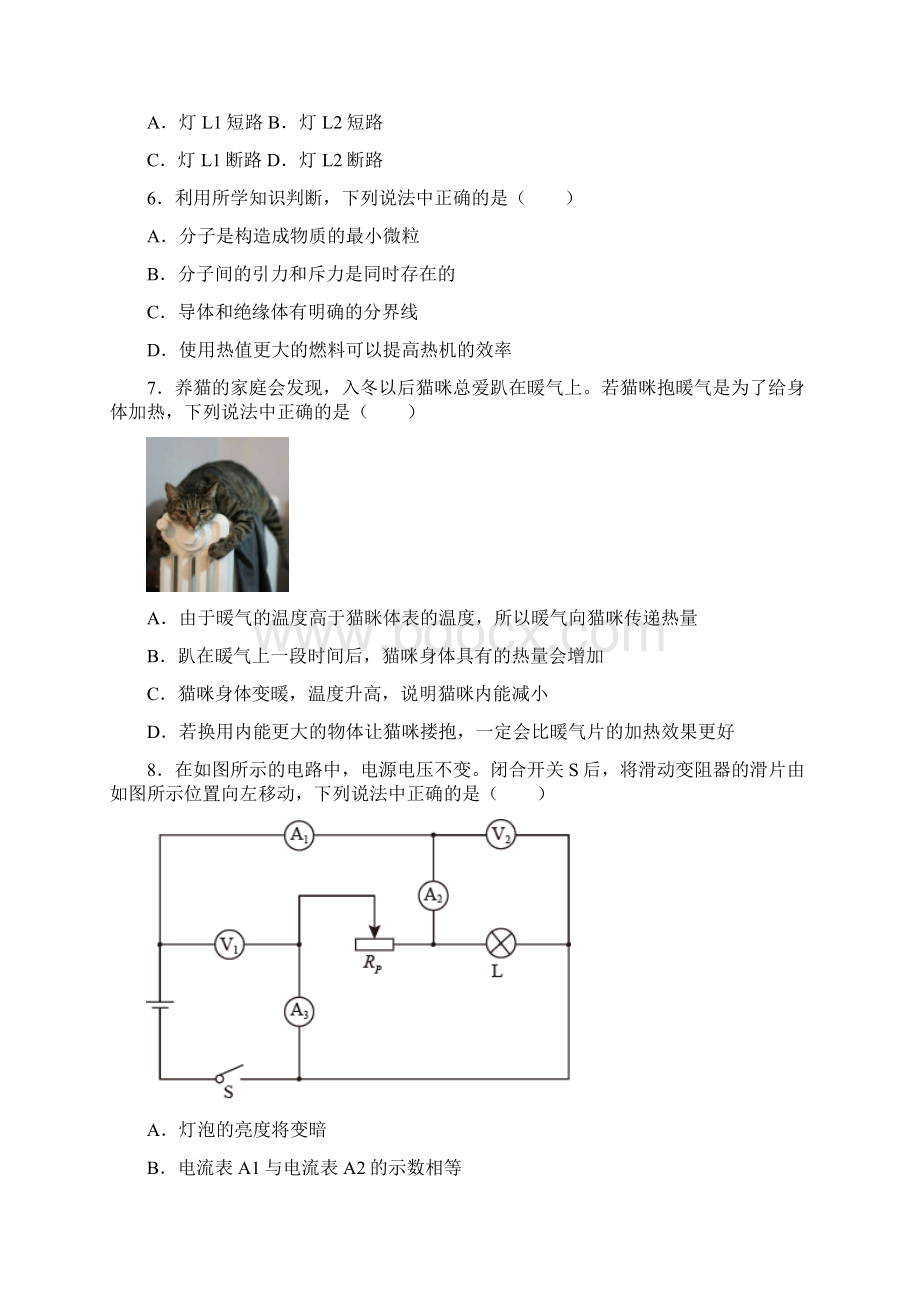 辽宁省本溪市中考一模物理试题含答案解析.docx_第3页