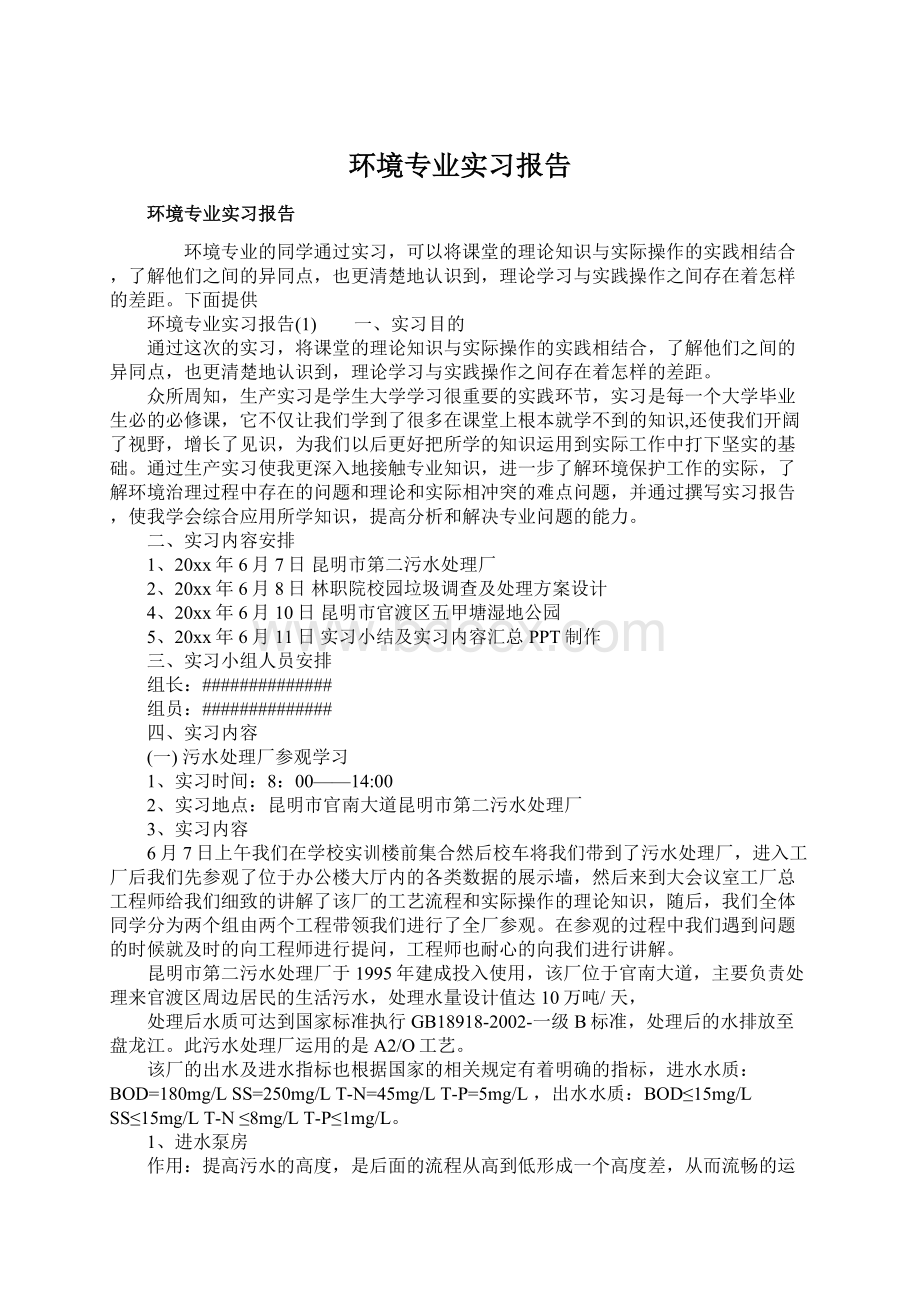 环境专业实习报告Word格式文档下载.docx_第1页