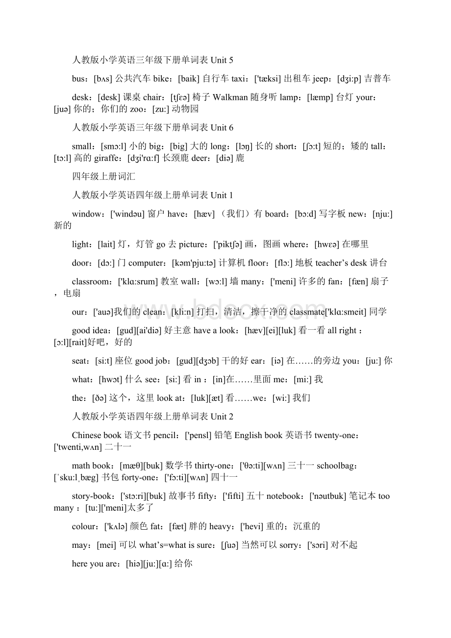 小学各年级英语单词汇总Word格式.docx_第3页