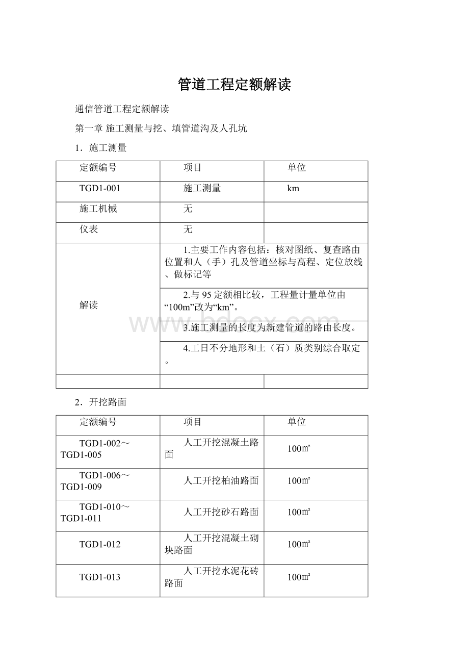 管道工程定额解读.docx_第1页