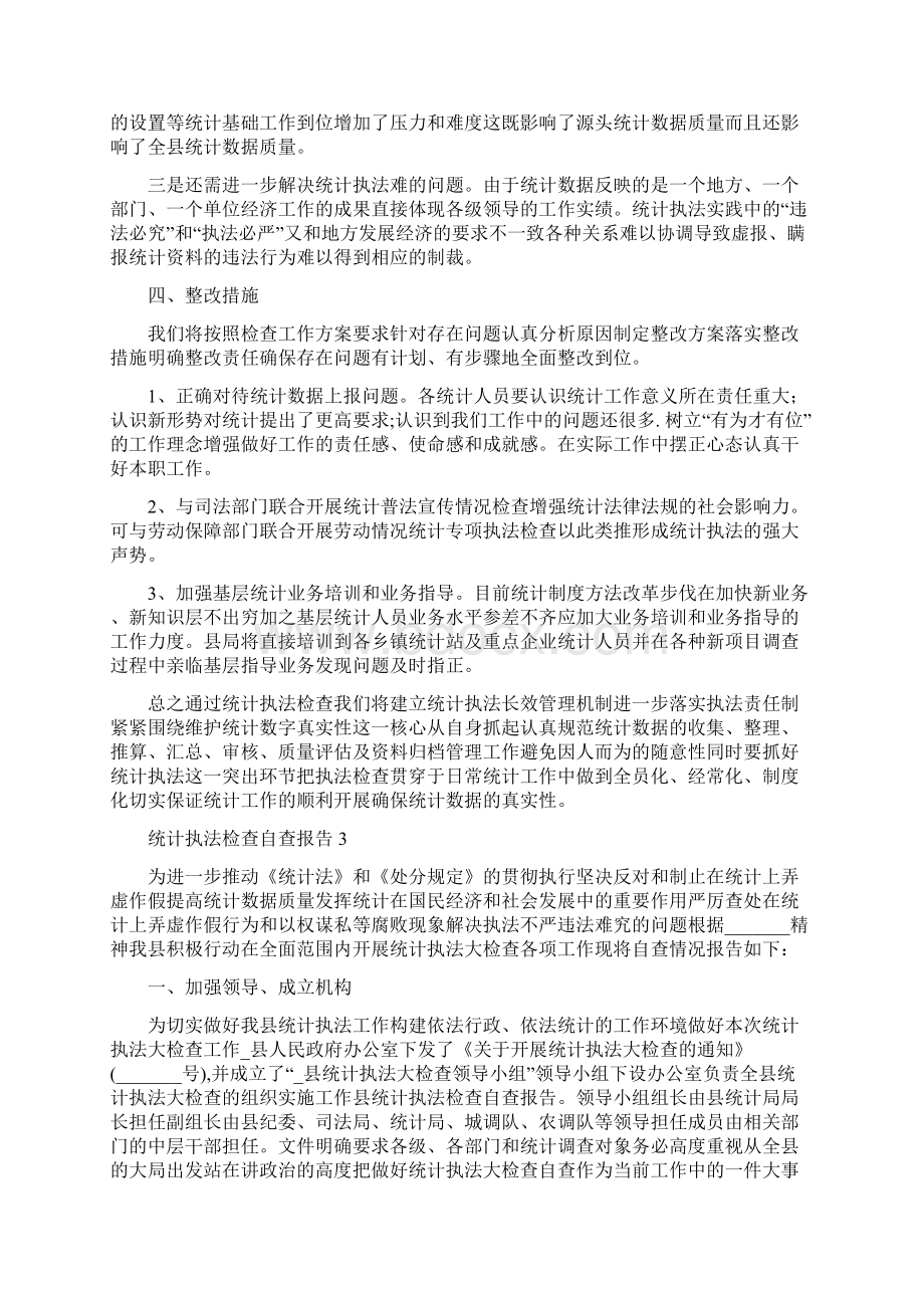 统计执法检查自查报告4篇文档格式.docx_第3页