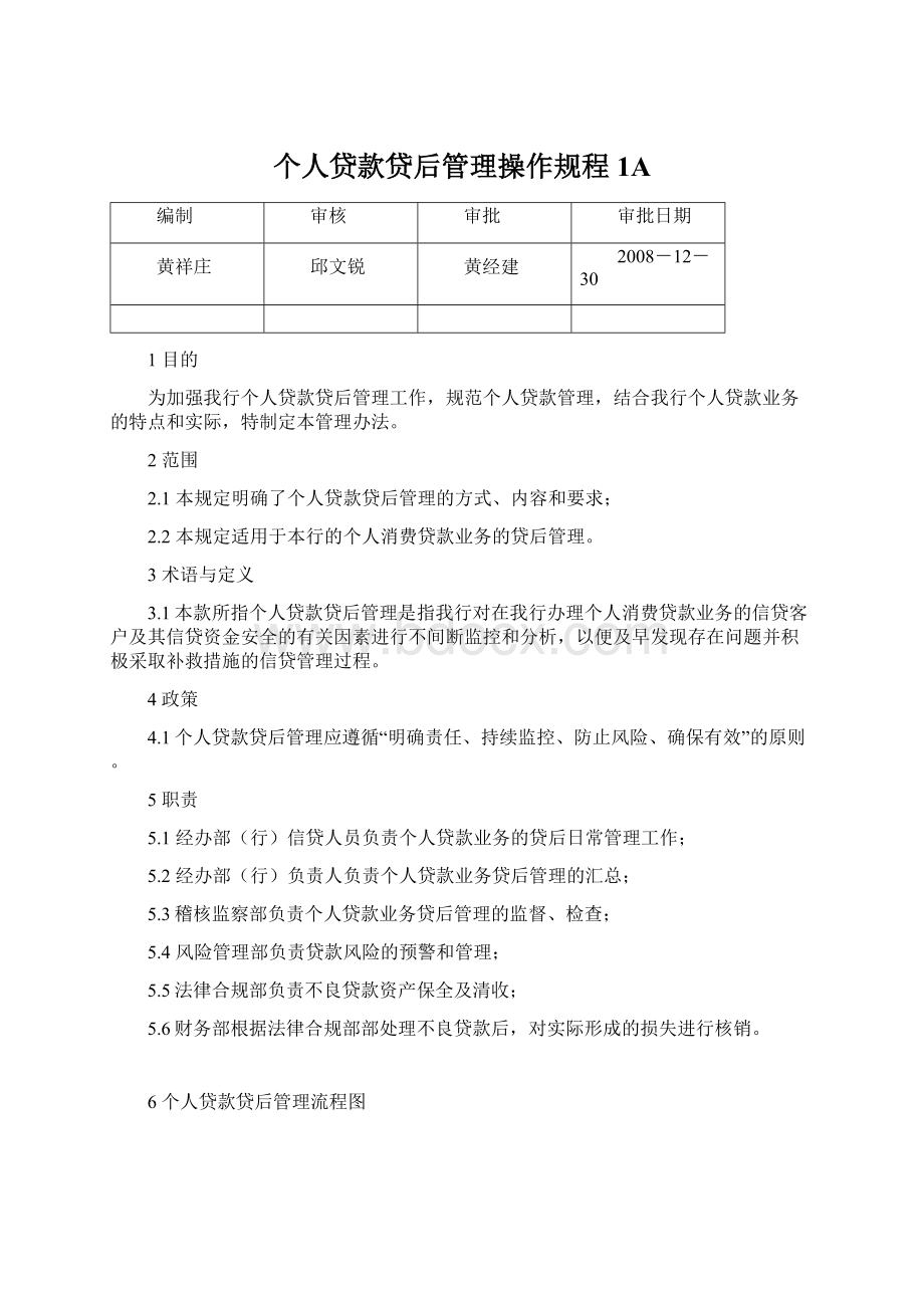 个人贷款贷后管理操作规程1A.docx