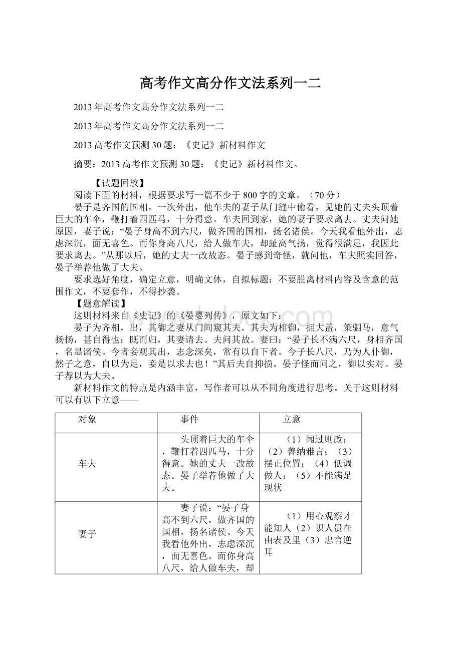 高考作文高分作文法系列一二.docx_第1页