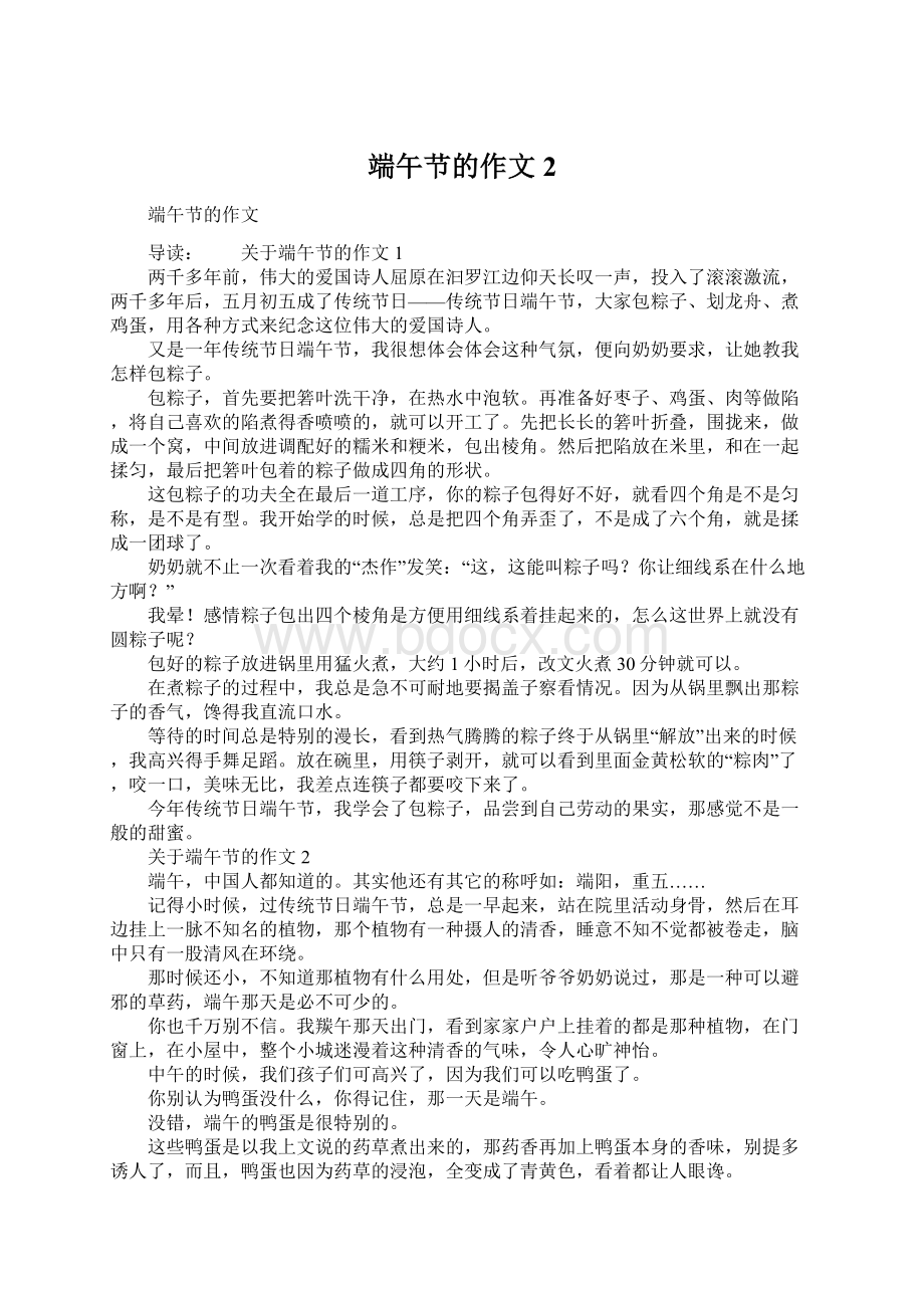 端午节的作文2Word格式文档下载.docx_第1页