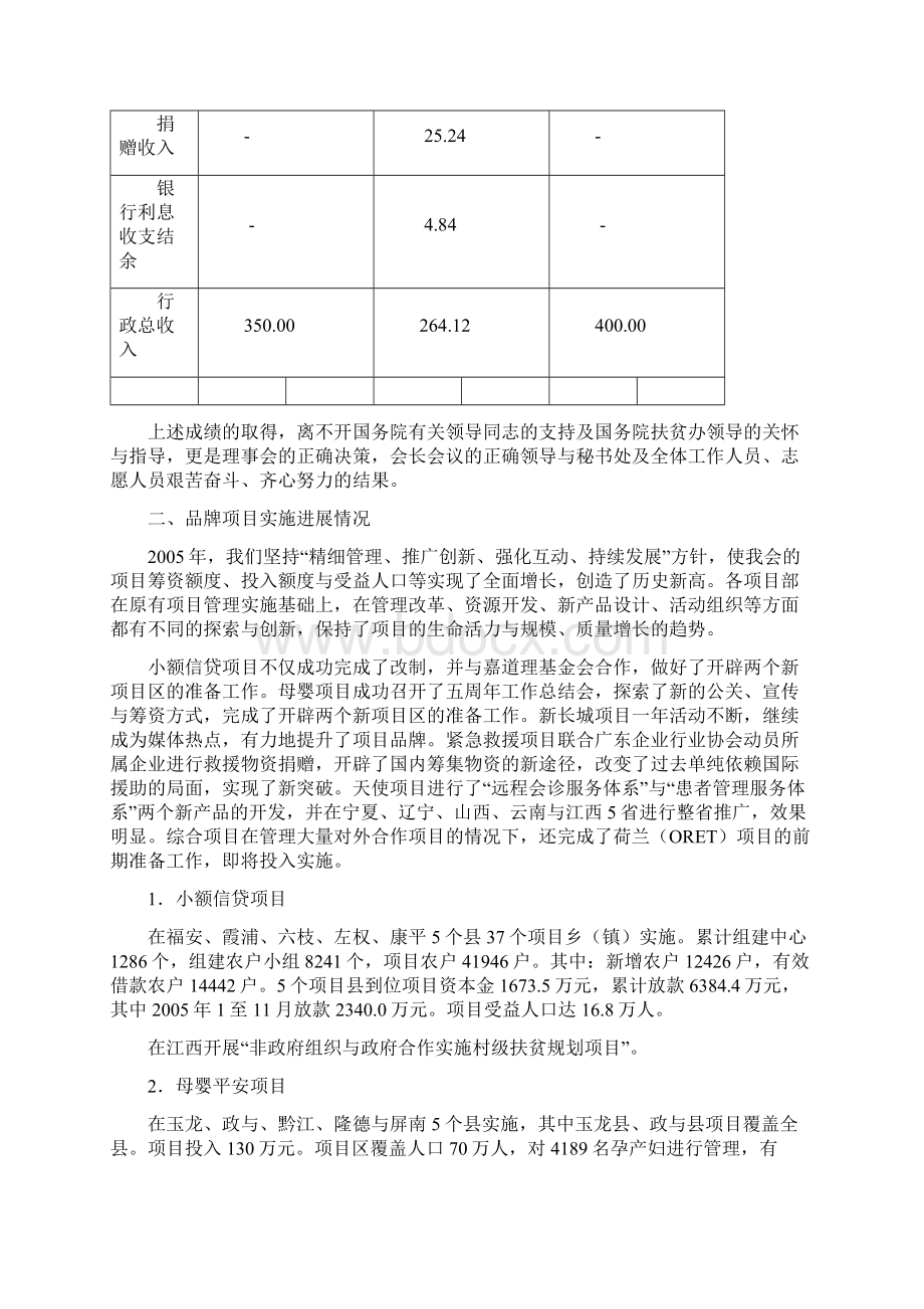 工作总结中国扶贫基金会工作及计划报告f.docx_第3页