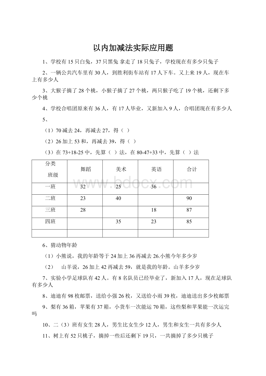 以内加减法实际应用题Word文件下载.docx_第1页