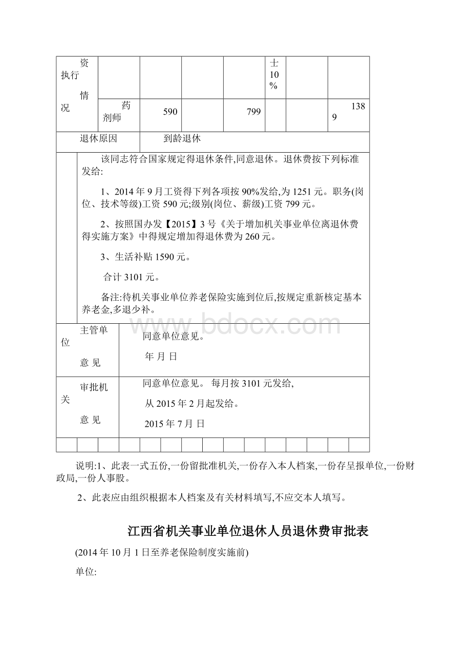 江西省机关事业单位退休人员退休费审批表.docx_第3页