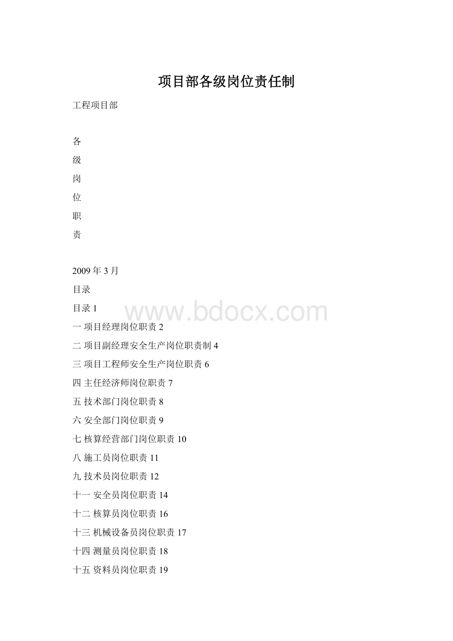 项目部各级岗位责任制.docx