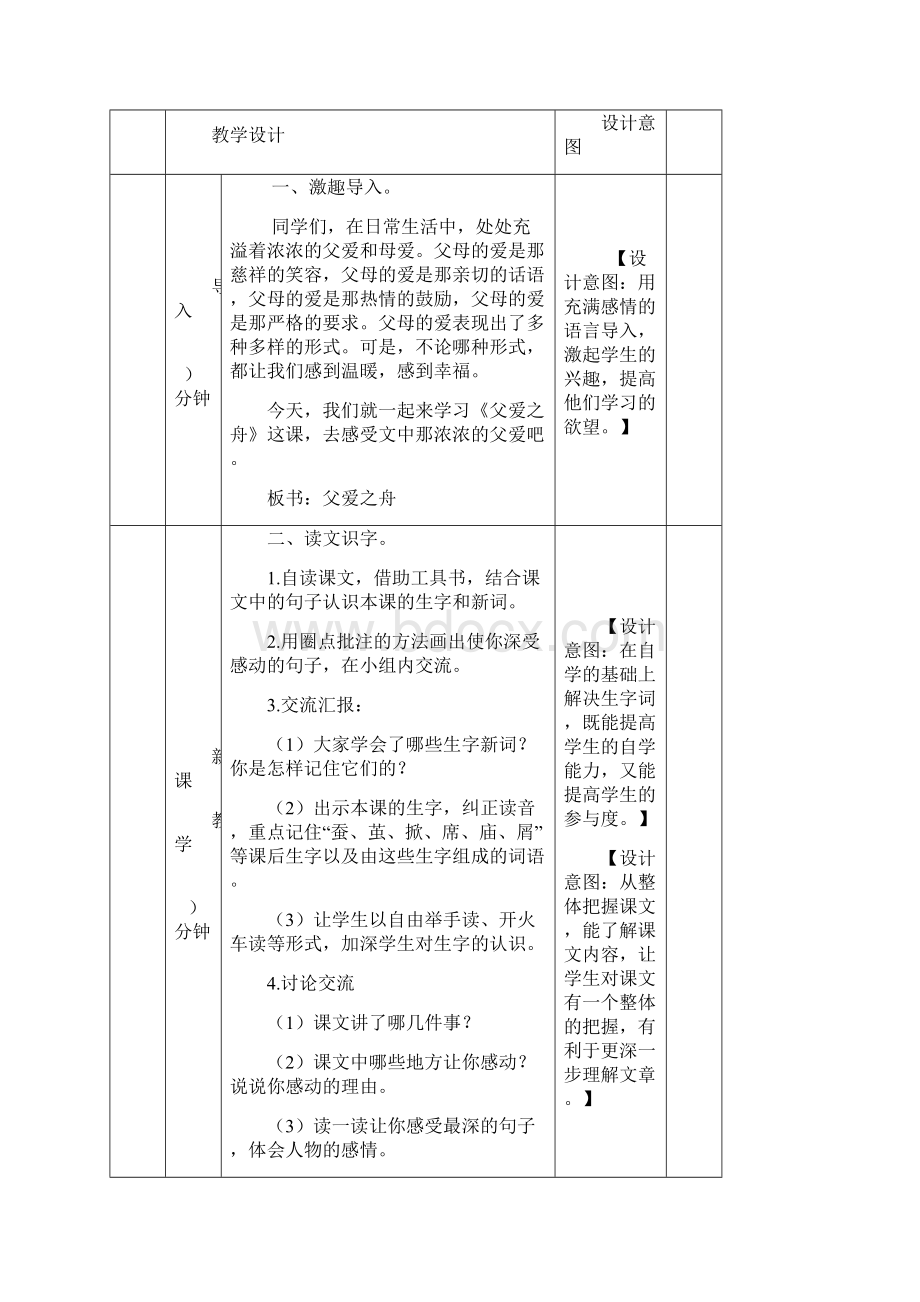 五年级语文上册18父爱之舟教案及一课一练含答案部编版最新Word格式文档下载.docx_第2页