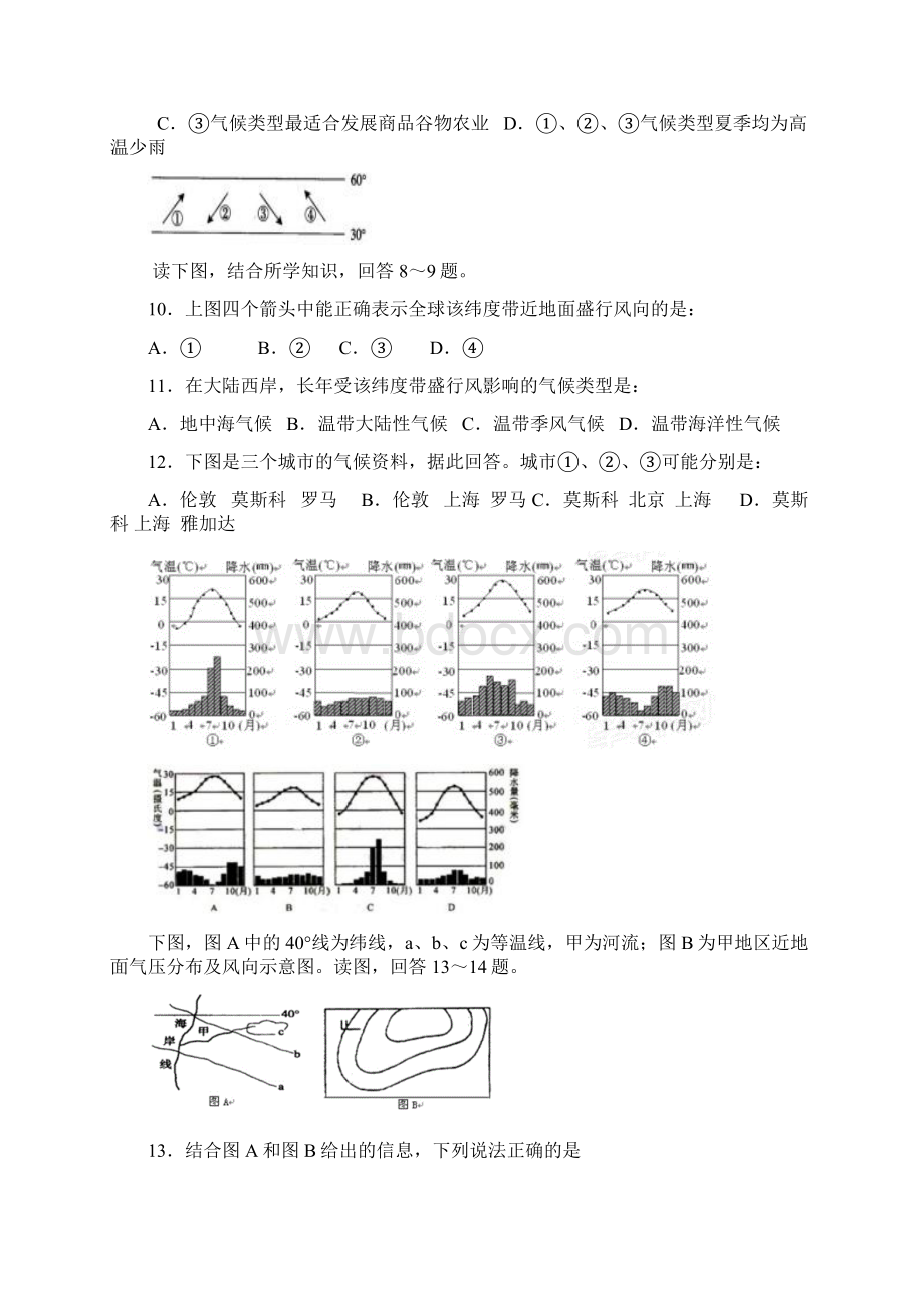 高三寒假作业世界地理.docx_第3页