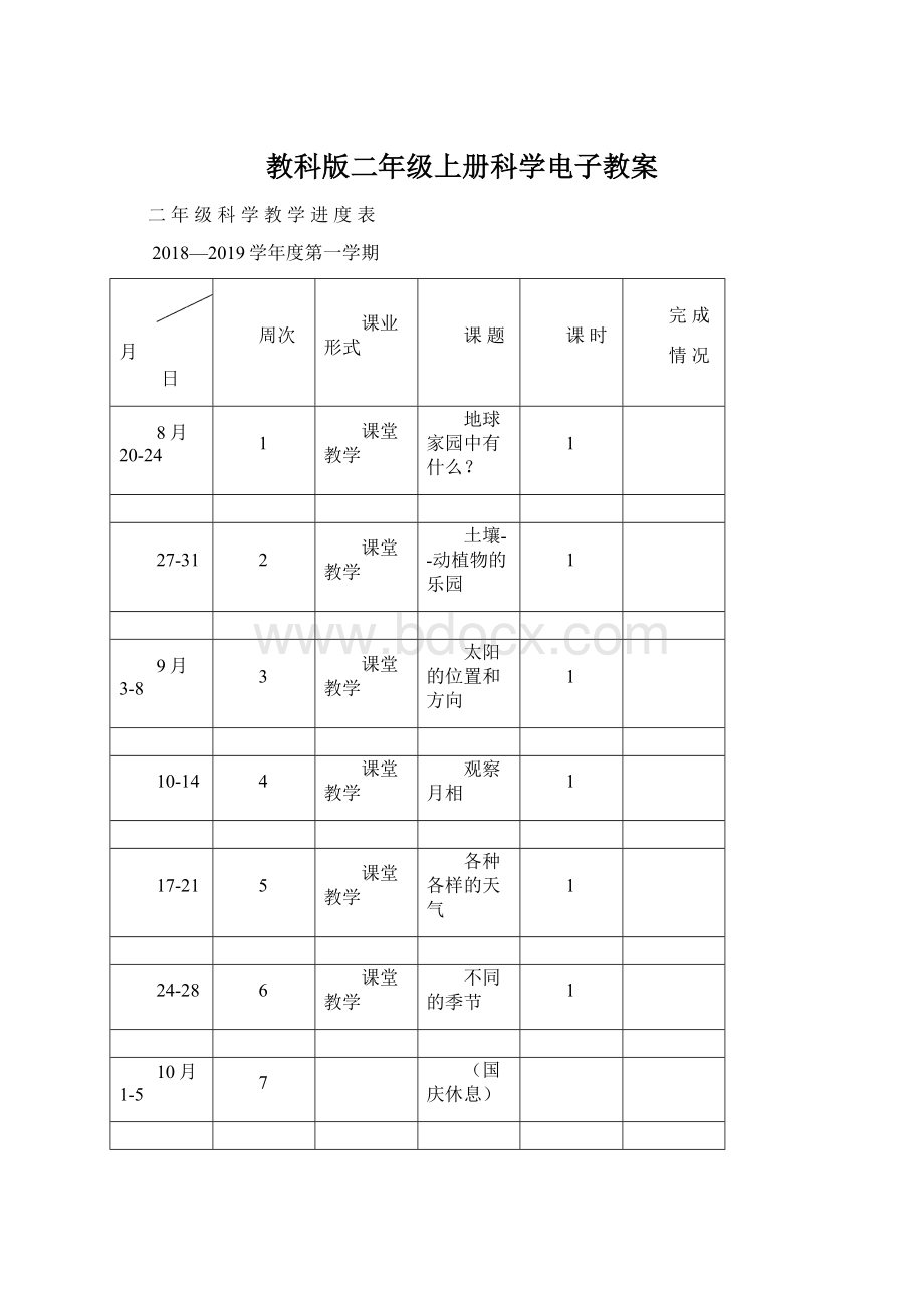 教科版二年级上册科学电子教案.docx_第1页