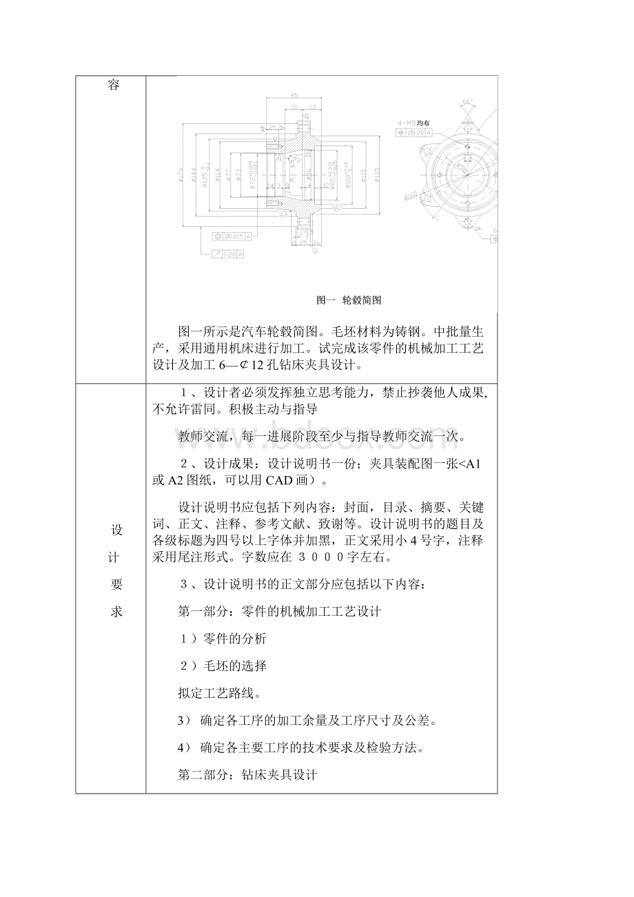 汽车轮毂加工工艺的编制及钻床夹具的设计方案Word文件下载.docx_第2页