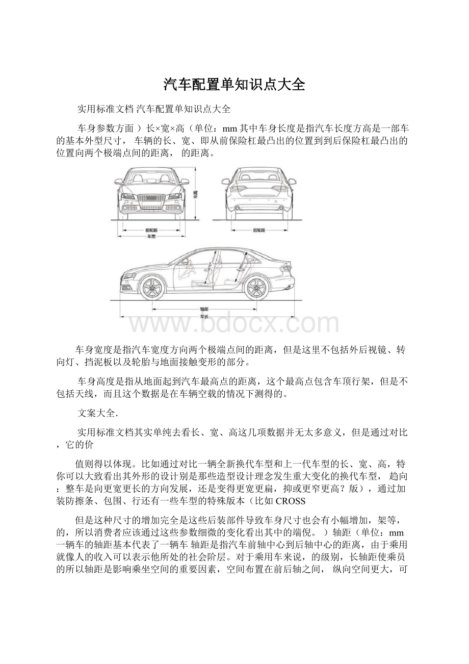 汽车配置单知识点大全Word下载.docx