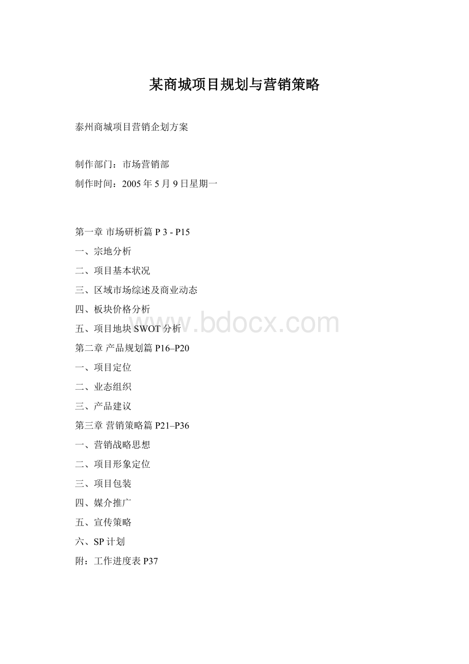 某商城项目规划与营销策略Word文档格式.docx_第1页