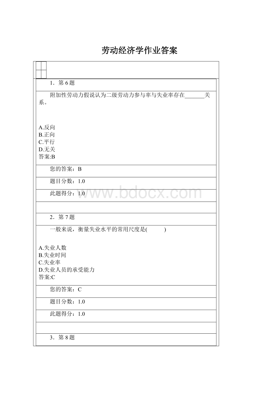 劳动经济学作业答案.docx_第1页