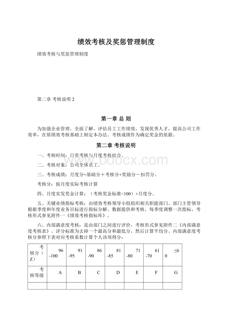 绩效考核及奖惩管理制度.docx