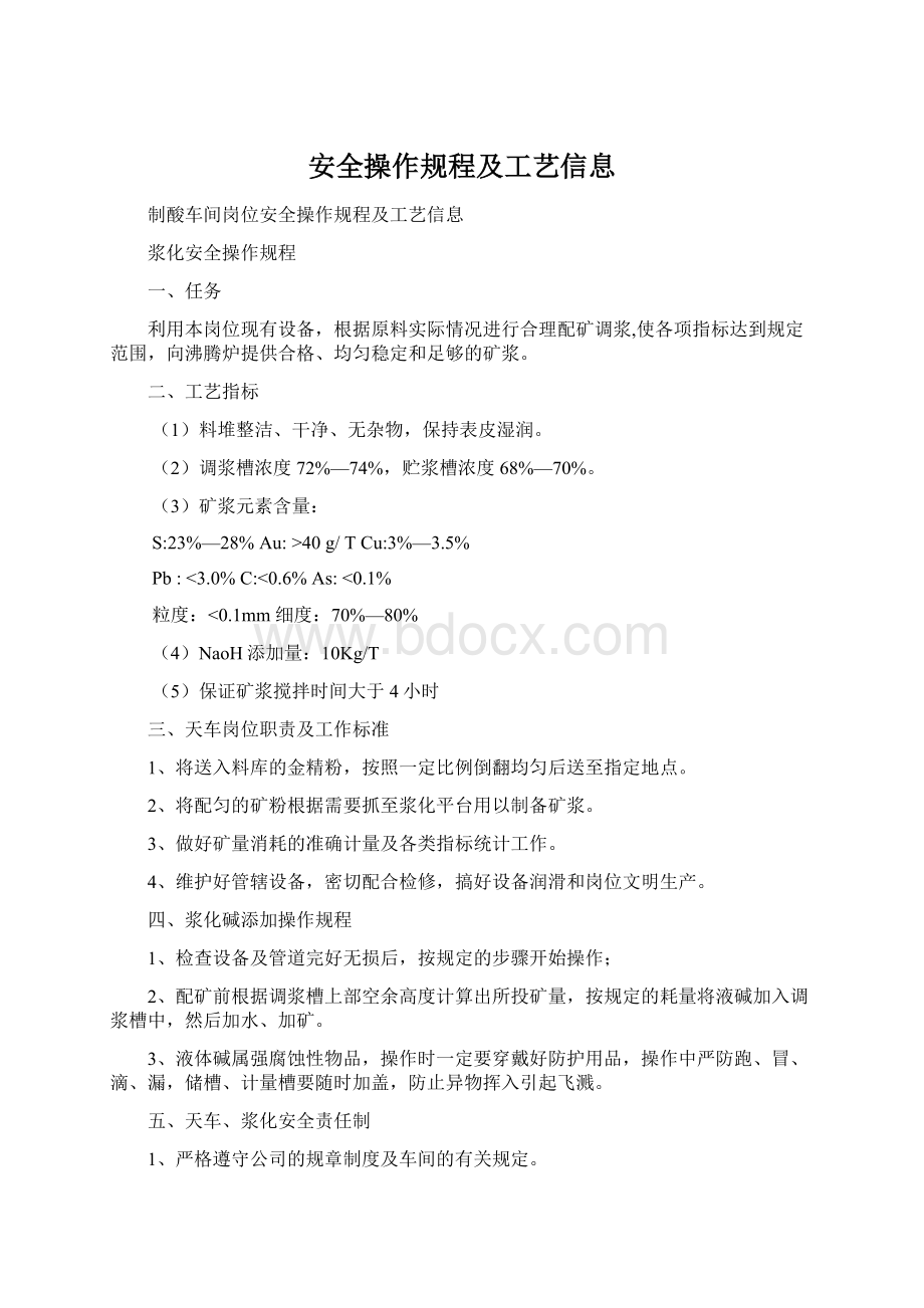 安全操作规程及工艺信息Word格式.docx_第1页