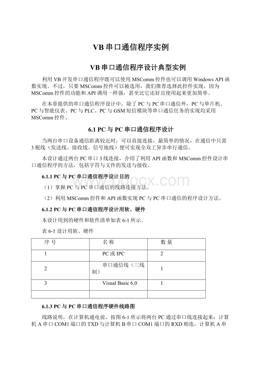 VB串口通信程序实例Word格式文档下载.docx_第1页