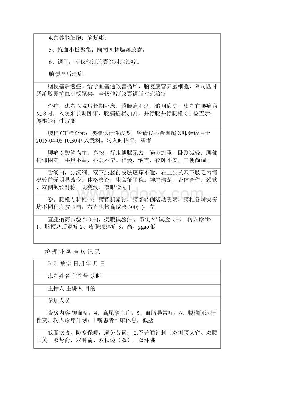 蛇串疮带状疱疹中医护理业务查房记录Word格式文档下载.docx_第2页