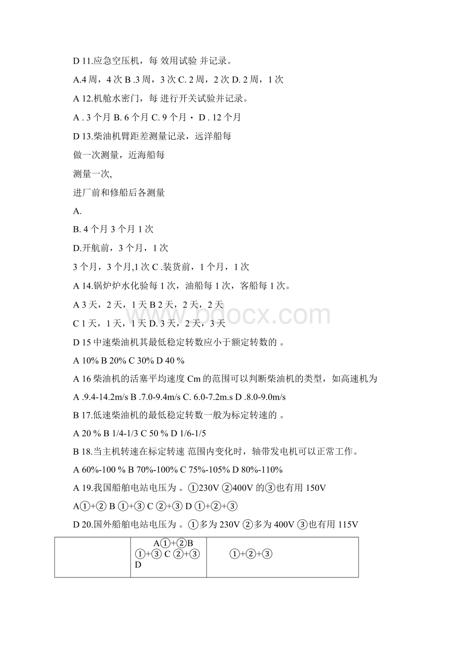 《轮机长业务题库》数字题Word格式.docx_第2页