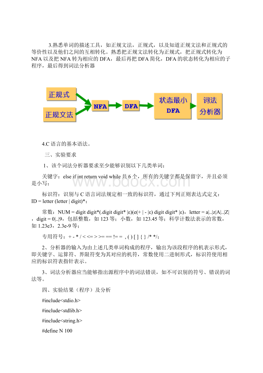 Cminus语言词法分析器实验报告.docx_第3页