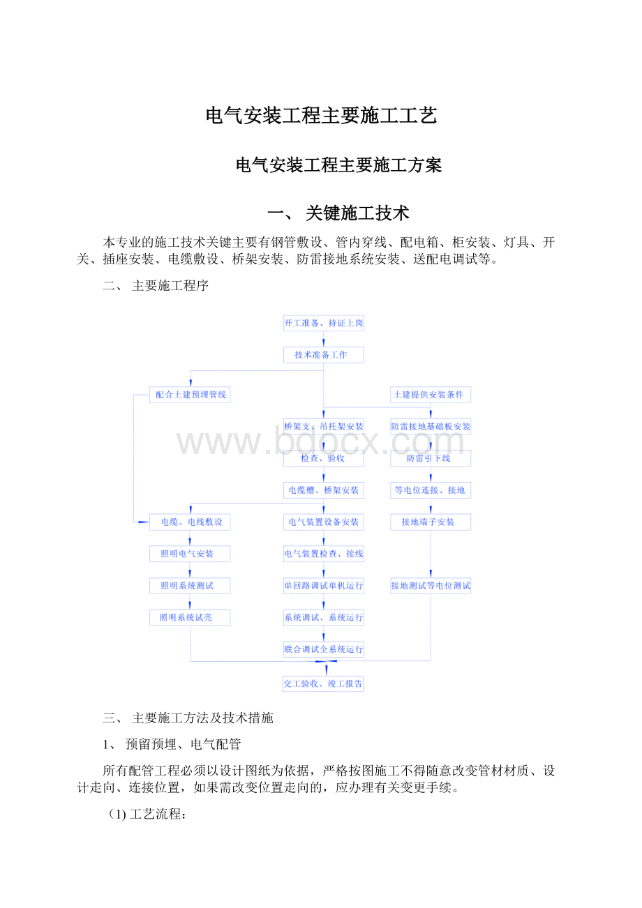 电气安装工程主要施工工艺.docx_第1页