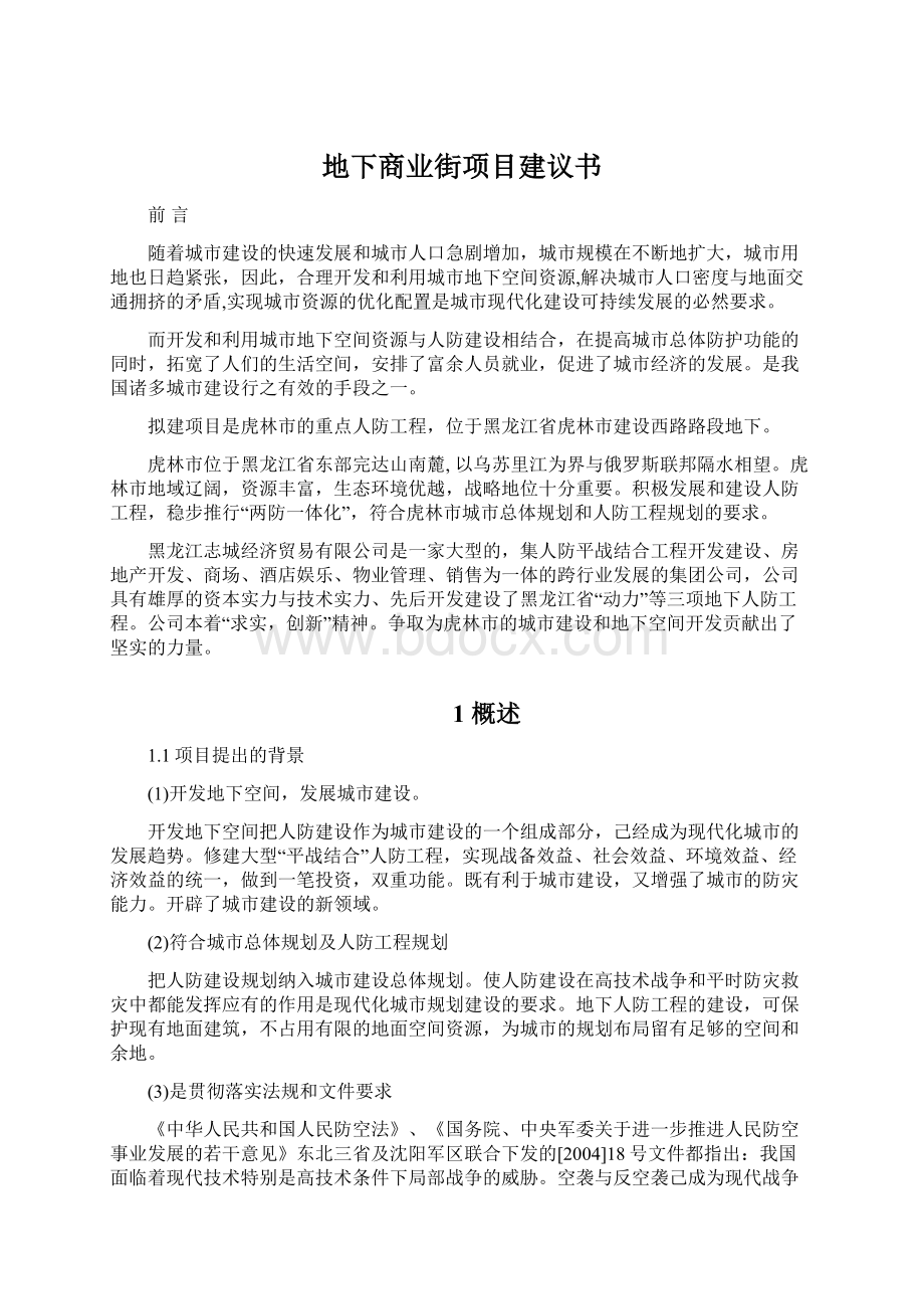 地下商业街项目建议书文档格式.docx_第1页